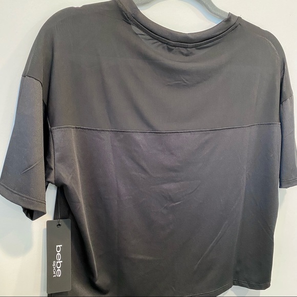 NWT bebe Sport Short Sleeve Boxy Top With Mesh Size Small - Picture 6 of 12
